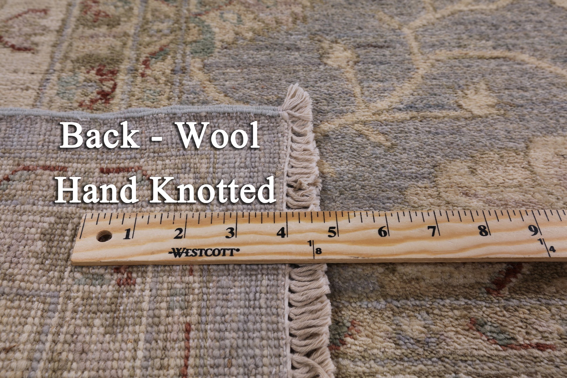 Grey Peshawar Hand Knotted Wool Rug - 8' 3" X 10' 2" - Golden Nile