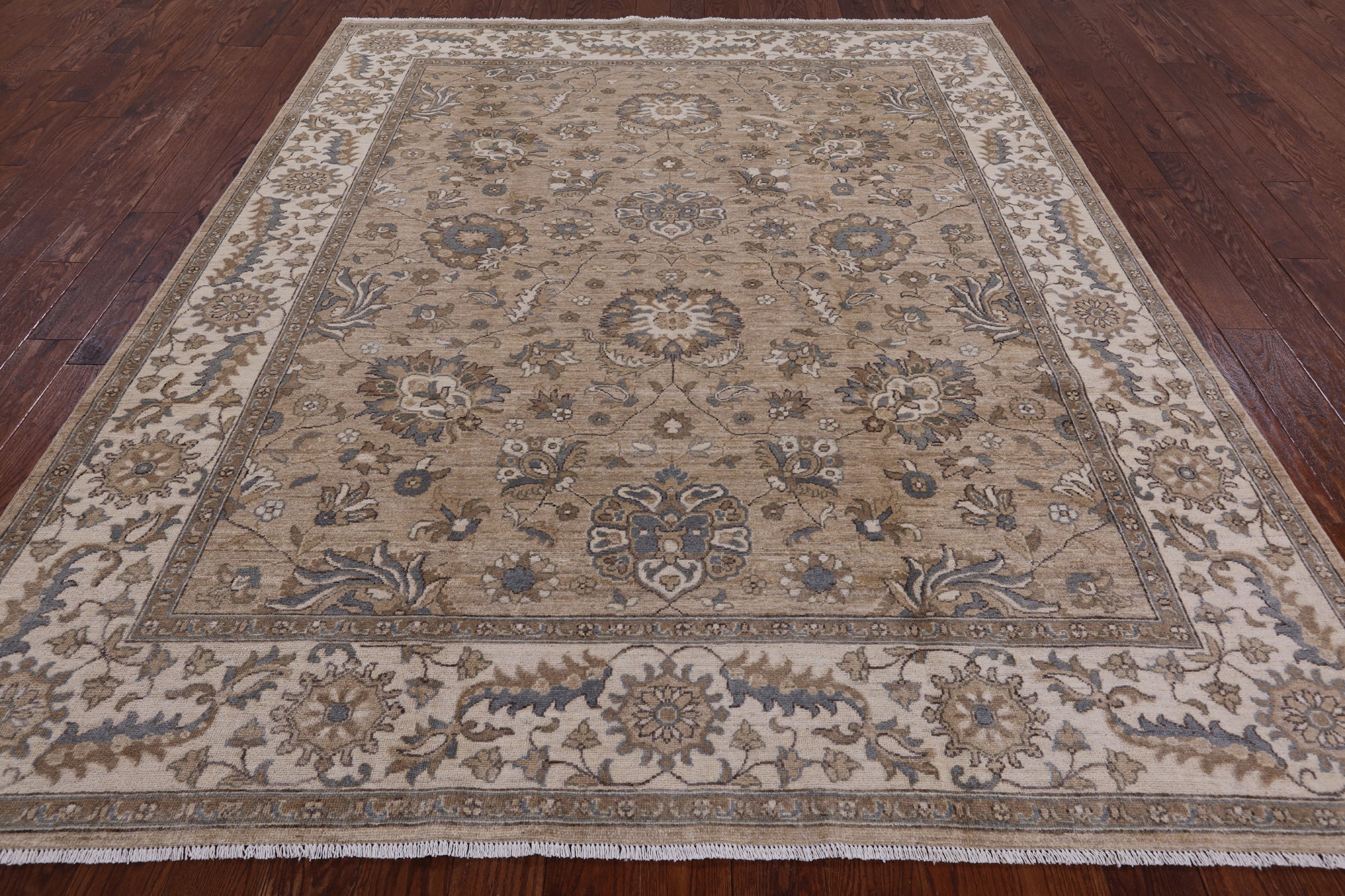 Peshawar Hand Knotted Wool Rug - 8' 0" X 9' 7" - Golden Nile