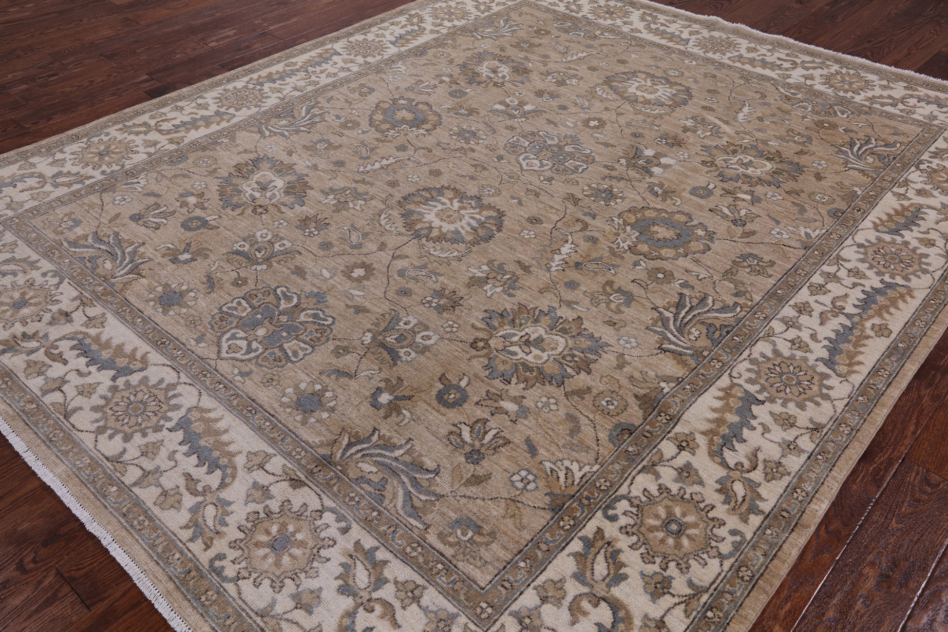 Peshawar Hand Knotted Wool Rug - 8' 0" X 9' 7" - Golden Nile