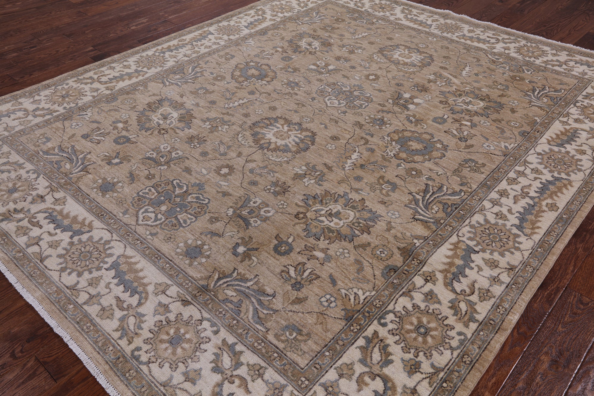 Peshawar Hand Knotted Wool Rug - 8' 0" X 9' 7" - Golden Nile