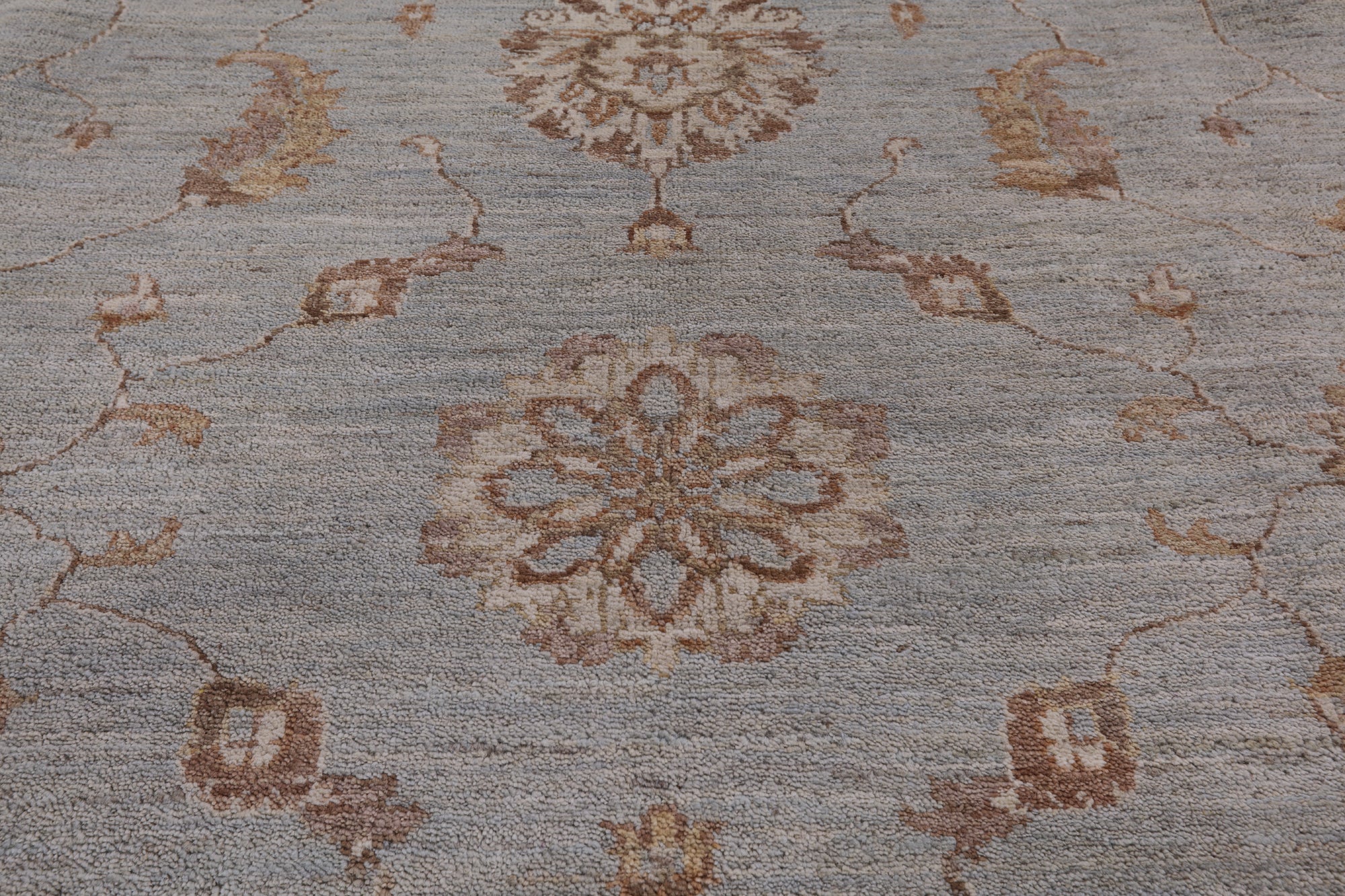 Light Blue Peshawar Handmade Wool Area Rug - 9' 0" X 12' 3" - Golden Nile