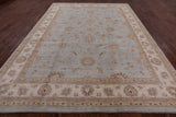 Light Blue Peshawar Handmade Wool Area Rug - 9' 0" X 12' 3" - Golden Nile