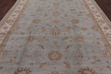 Light Blue Peshawar Handmade Wool Area Rug - 9' 0" X 12' 3" - Golden Nile