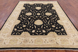 Black Peshawar Handmade Wool Rug - 8' 3" X 10' 1" - Golden Nile