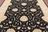 Black Peshawar Handmade Wool Rug - 8' 3" X 10' 1" - Golden Nile