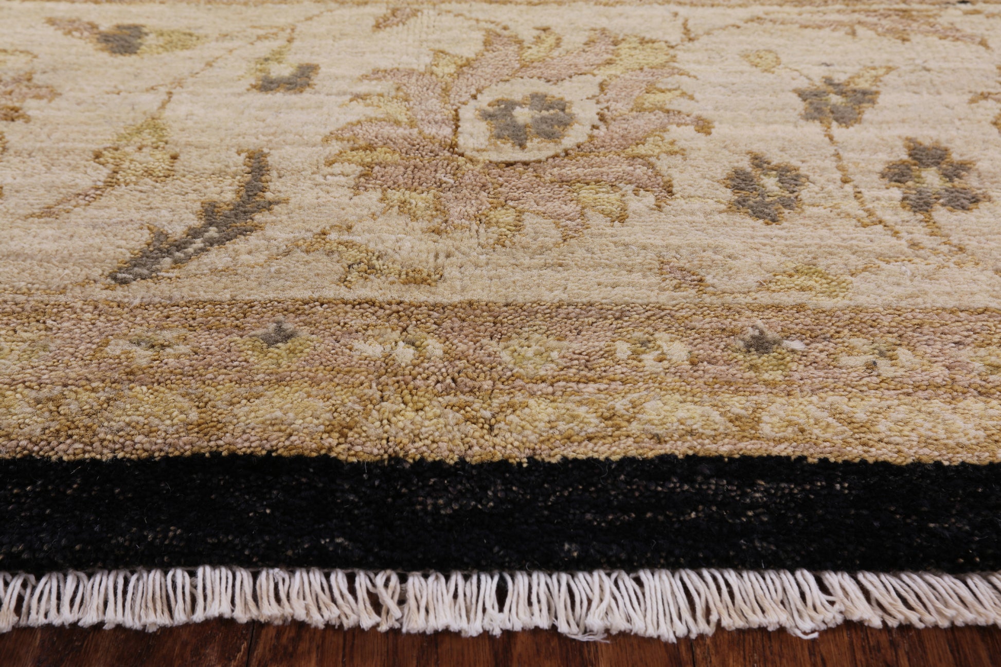 Black Peshawar Handmade Wool Rug - 8' 3" X 10' 1" - Golden Nile