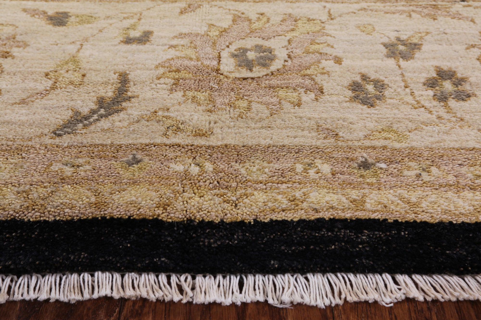 Black Peshawar Handmade Wool Rug - 8' 3" X 10' 1" - Golden Nile