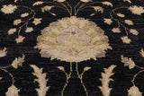 Black Peshawar Handmade Wool Rug - 8' 3" X 10' 1" - Golden Nile