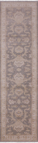 Grey Peshawar Hand Knotted Wool Runner Rug - 2' 8" X 9' 10" - Golden Nile
