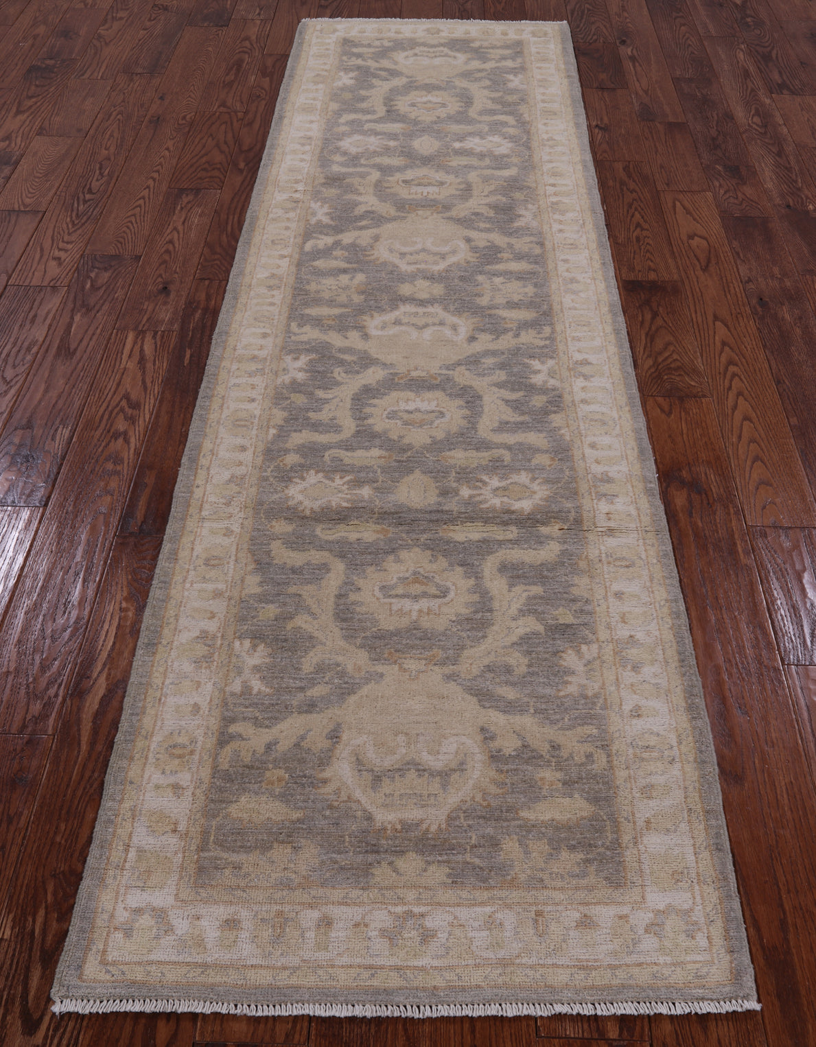 Grey Peshawar Hand Knotted Wool Runner Rug - 2' 8" X 9' 10" - Golden Nile
