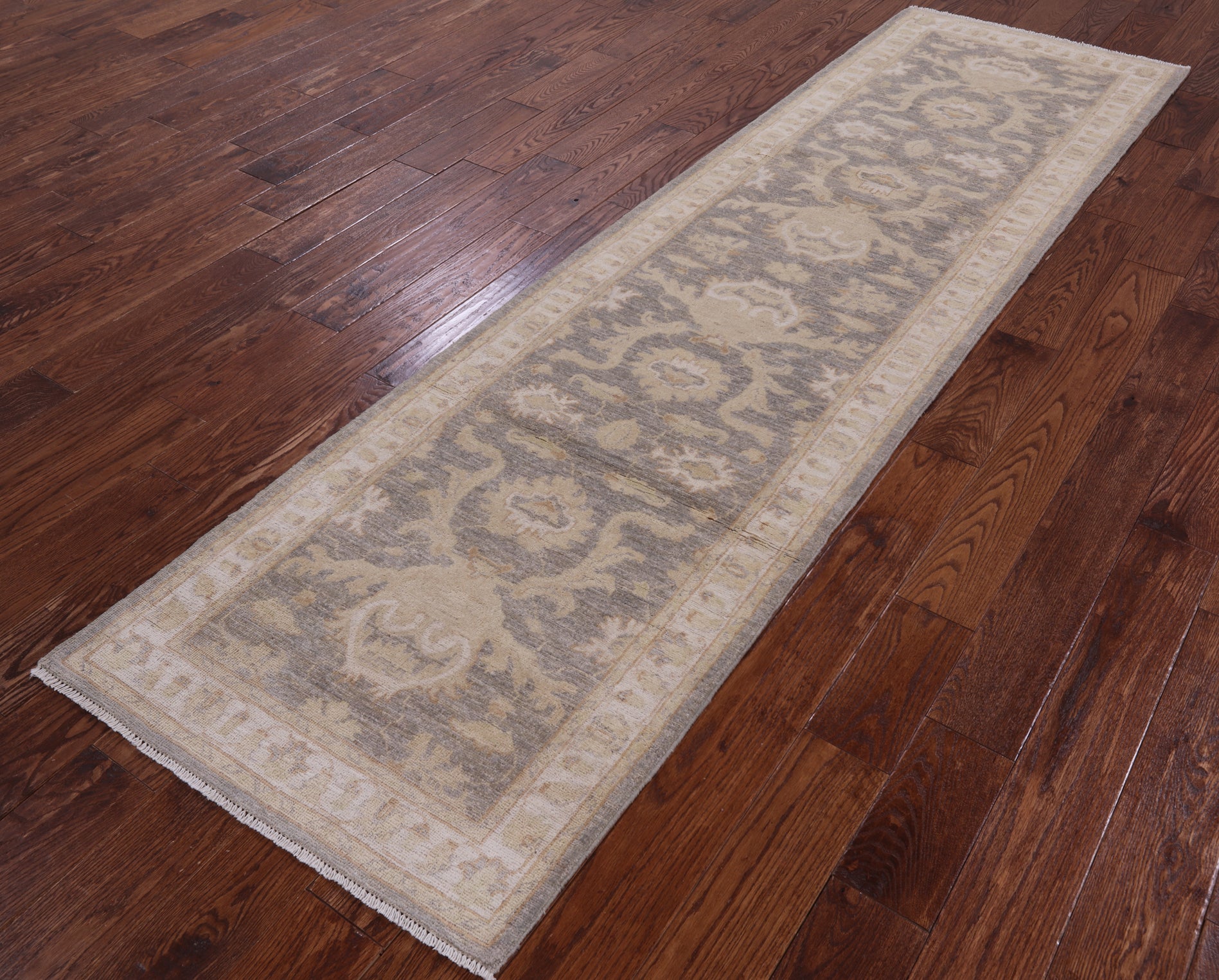 Grey Peshawar Hand Knotted Wool Runner Rug - 2' 8" X 9' 10" - Golden Nile