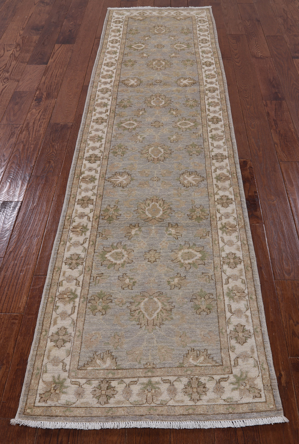 Grey Peshawar Hand Knotted Wool Runner Rug - 2' 7" X 9' 7" - Golden Nile