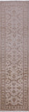 Ivory Peshawar Handmade Wool Runner Rug - 2' 6" X 9' 9" - Golden Nile