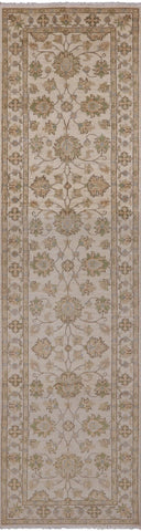 Ivory Peshawar Hand Knotted Wool Runner Rug - 2' 7