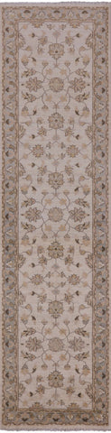 Ivory Peshawar Handmade Wool Runner Rug - 2' 7