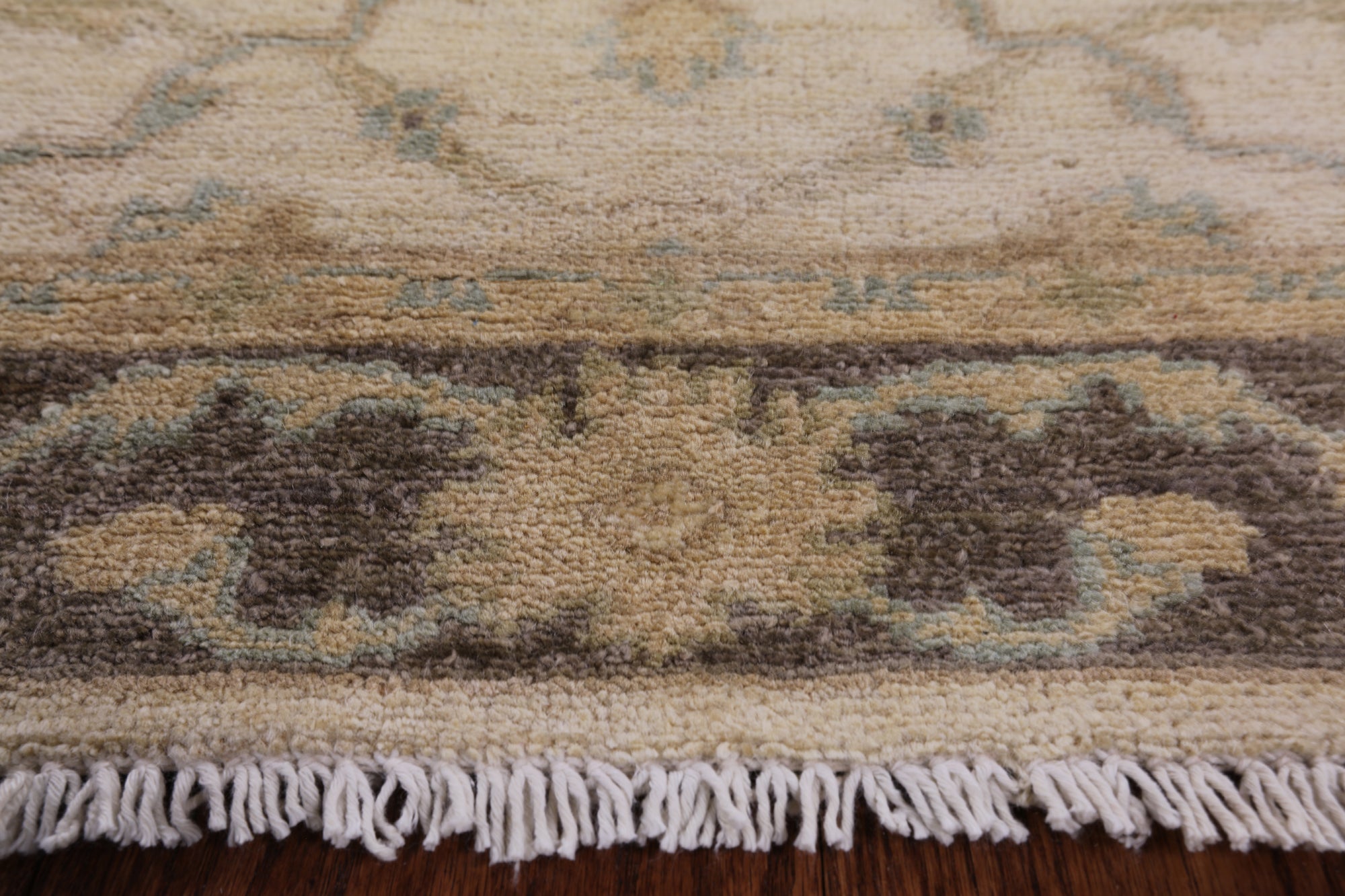 Ivory Peshawar Hand Knotted Runner Rug - 2' 8" X 9' 7" - Golden Nile