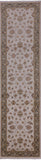 Ivory Peshawar Hand Knotted Wool Runner Rug - 2' 6" X 9' 9" - Golden Nile