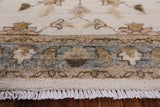 Ivory Peshawar Hand Knotted Wool Runner Rug - 2' 6" X 9' 9" - Golden Nile