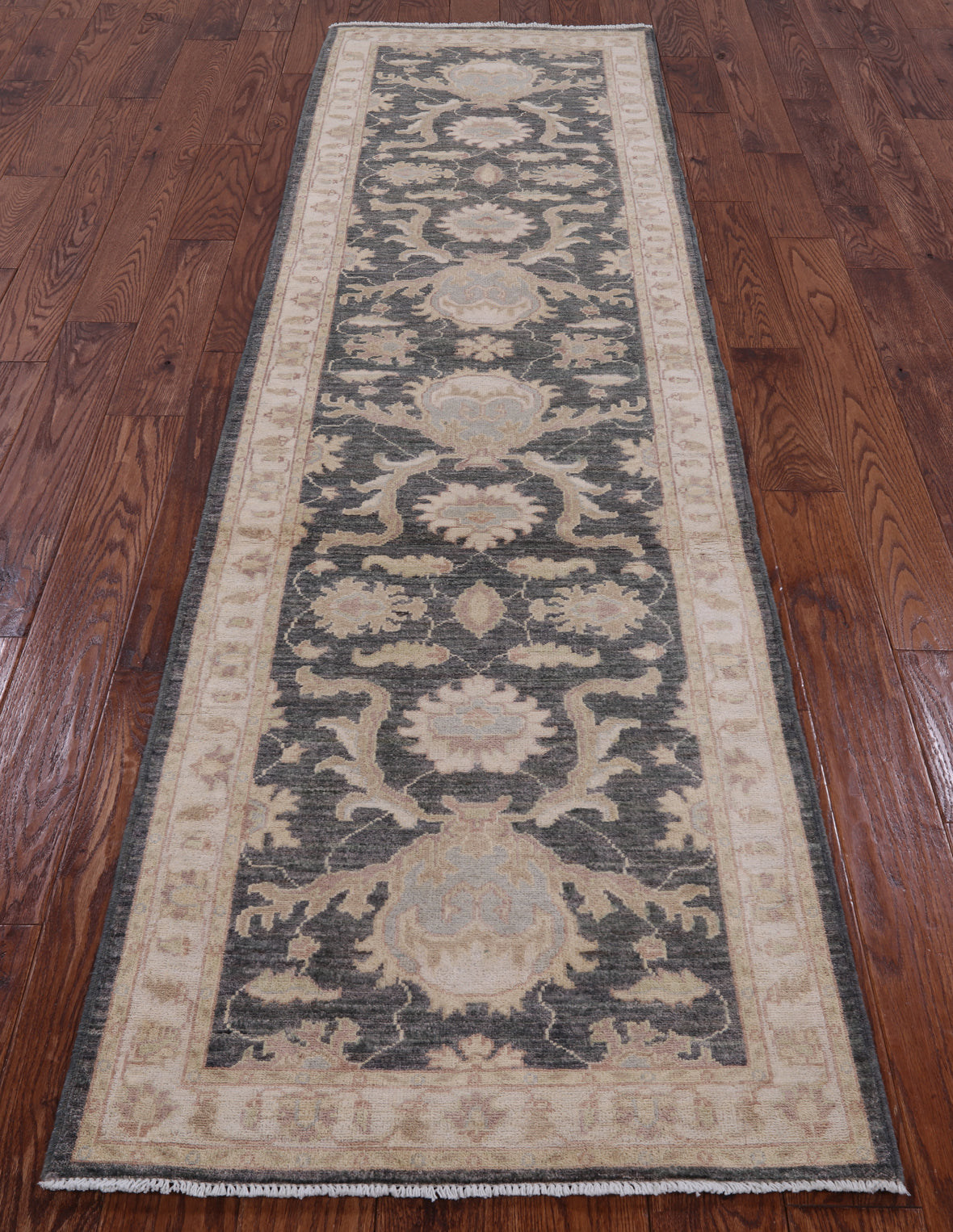 Grey Peshawar Handmade Wool Runner Rug - 2' 8" X 9' 9" - Golden Nile
