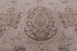Ivory Peshawar Handmade Wool Area Rug - 8' 10" X 12' 4" - Golden Nile
