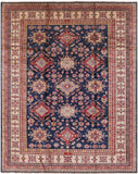 Blue Super Kazak Handmade Wool Rug - 8' 0" X 9' 10" - Golden Nile