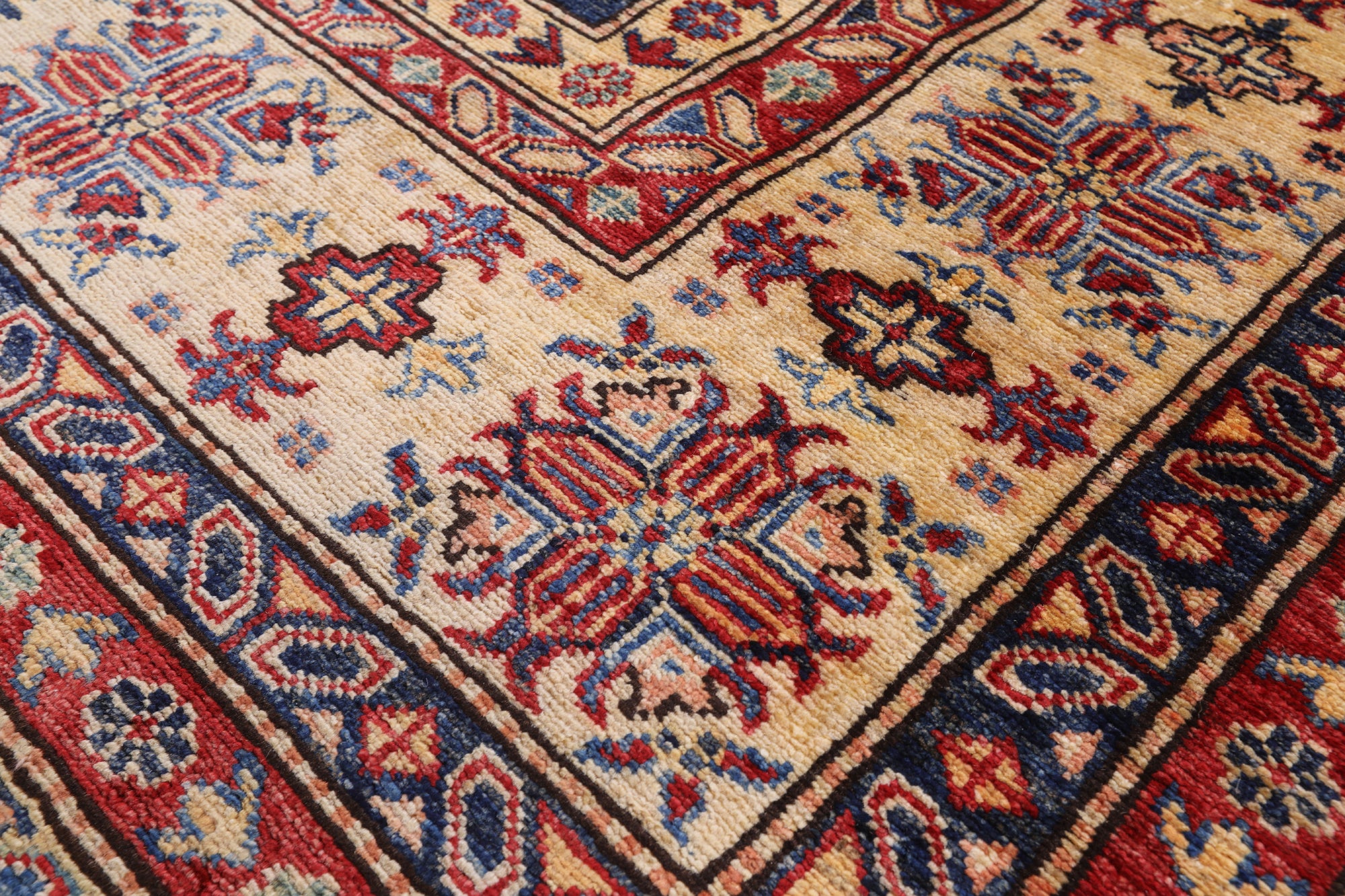 Blue Super Kazak Handmade Wool Rug - 8' 0" X 9' 10" - Golden Nile