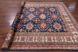 Blue Super Kazak Handmade Wool Rug - 8' 0" X 9' 10" - Golden Nile
