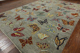 10 X 14 Wool Modern Butterflies Design Handmade Rug - Golden Nile