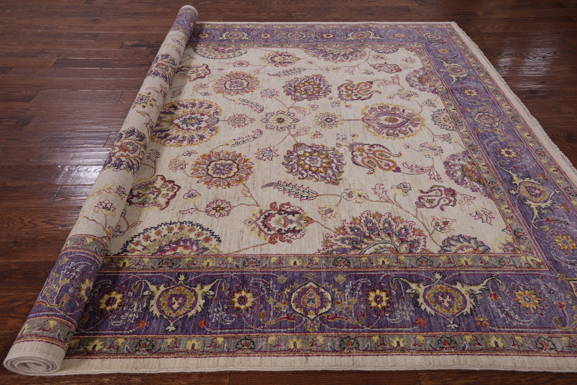 Ivory Fine Serapi Handmade Rug - 8' 2" X 10' 2" - Golden Nile