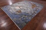Modern Hand Knotted Wool & Silk Area Rug - 8' X 10' 2" - Golden Nile
