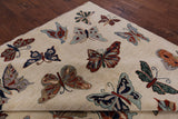 Arts & Crafts Butterflies Design Hand Knotted Area Rug - 9' 3" X 11' 9" - Golden Nile