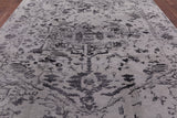 Grey Modern Hand Knotted Wool & Silk Rug - 9' 2" X 11' 10" - Golden Nile