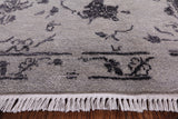 Grey Modern Hand Knotted Wool & Silk Rug - 9' 2" X 11' 10" - Golden Nile