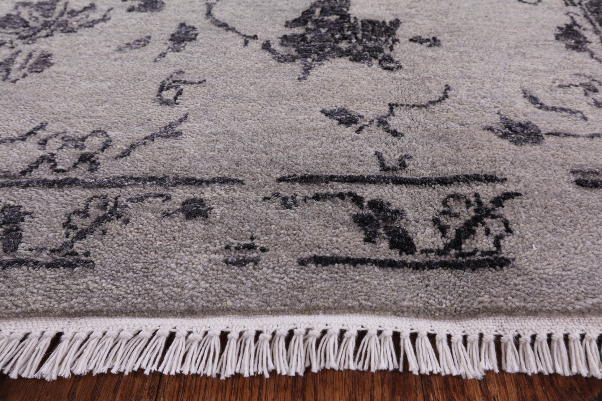 Grey Modern Hand Knotted Wool & Silk Rug - 9' 2" X 11' 10" - Golden Nile