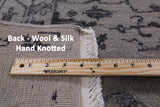 Grey Modern Hand Knotted Wool & Silk Rug - 9' 2" X 11' 10" - Golden Nile