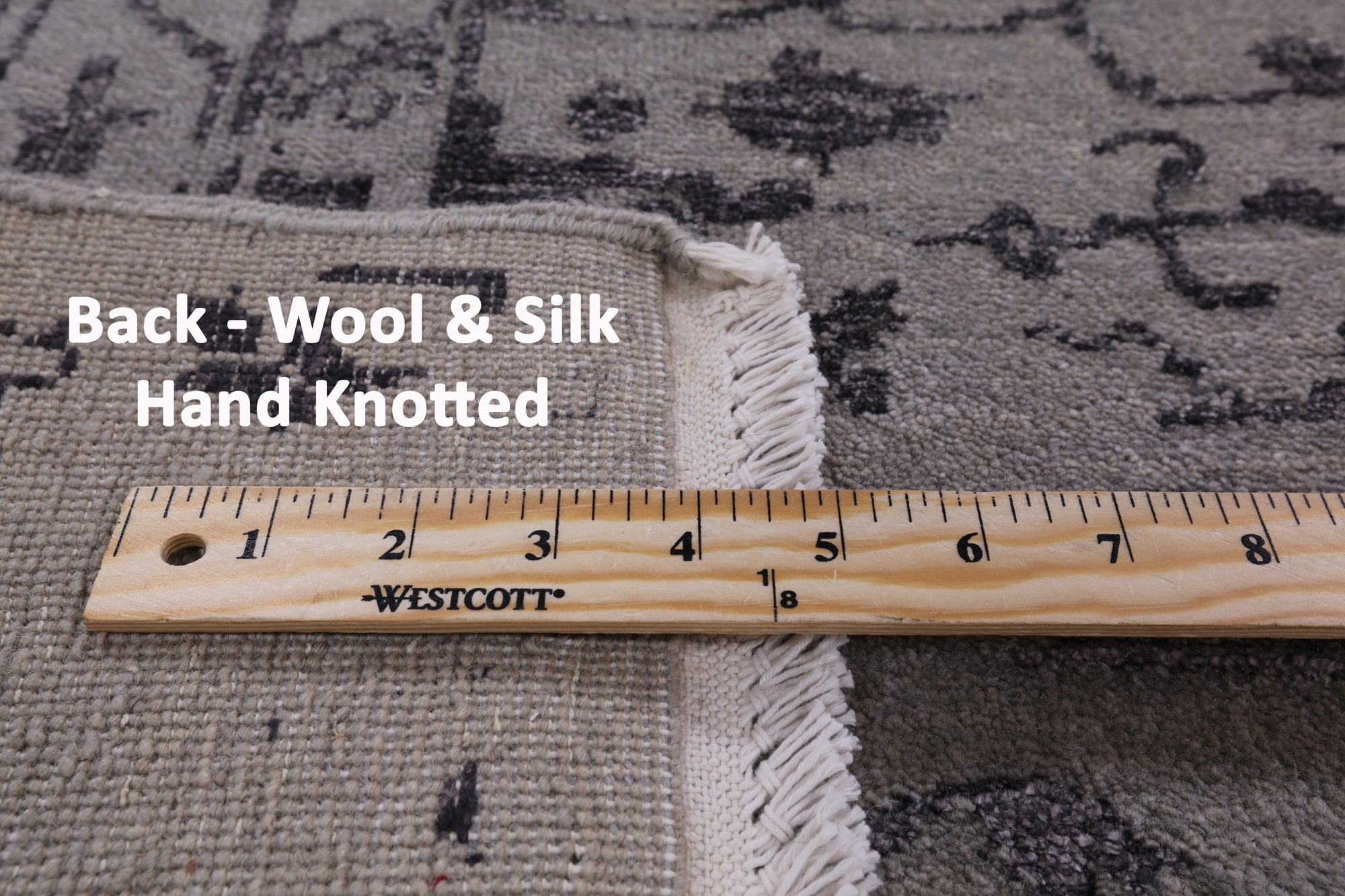Grey Modern Hand Knotted Wool & Silk Rug - 9' 2" X 11' 10" - Golden Nile