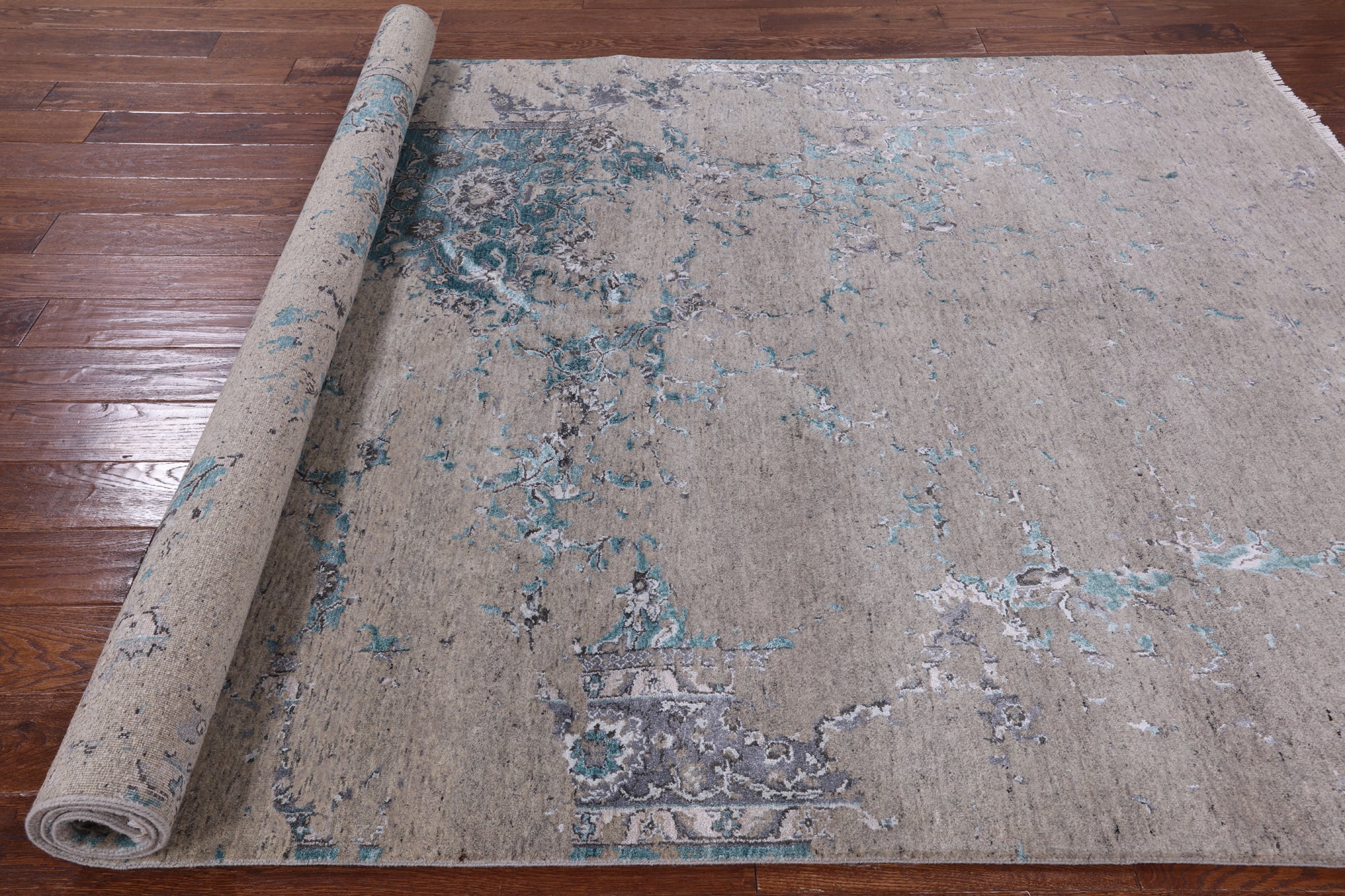 Modern Handmade Wool & Silk Rug - 6' 1" X 8' 10" - Golden Nile