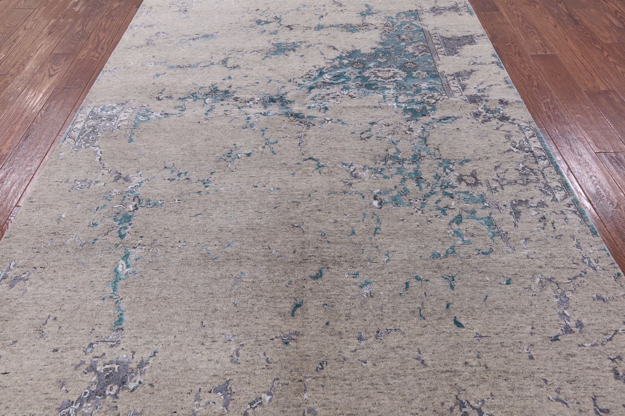 Modern Handmade Wool & Silk Rug - 6' 1" X 8' 10" - Golden Nile