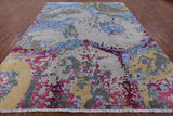 Modern Wool & Silk Hand Knotted Rug - 9' 0" X 12' 3" - Golden Nile