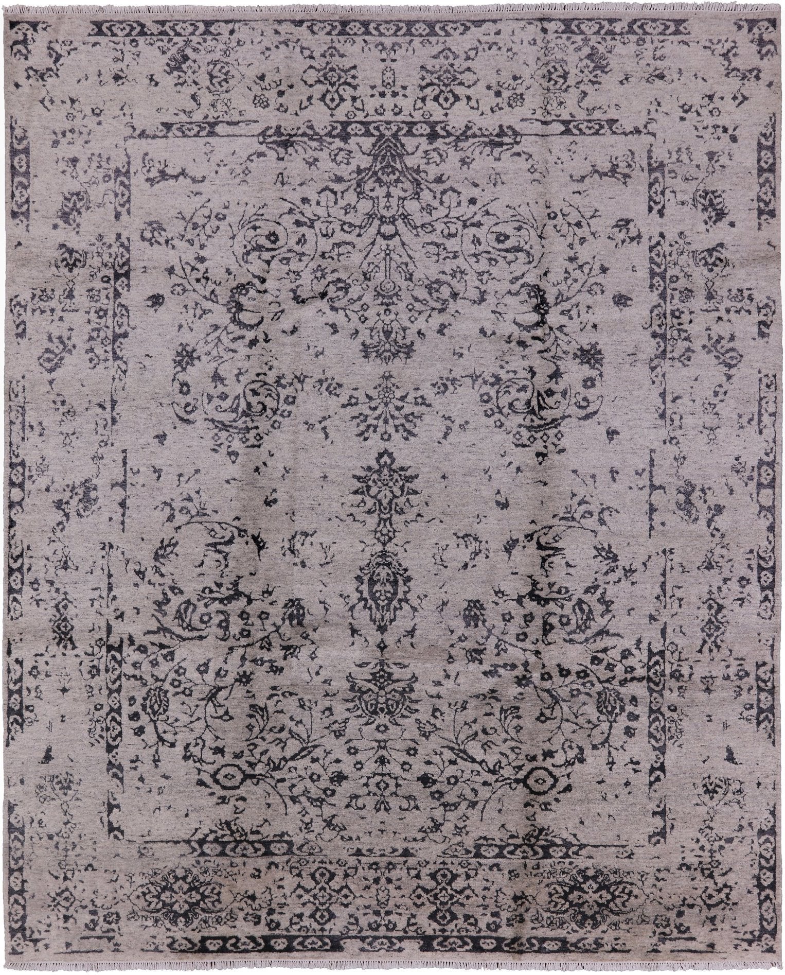 Fine Serapi Hand Knotted Wool & Silk Rug - 8' 1" X 9' 11" - Golden Nile