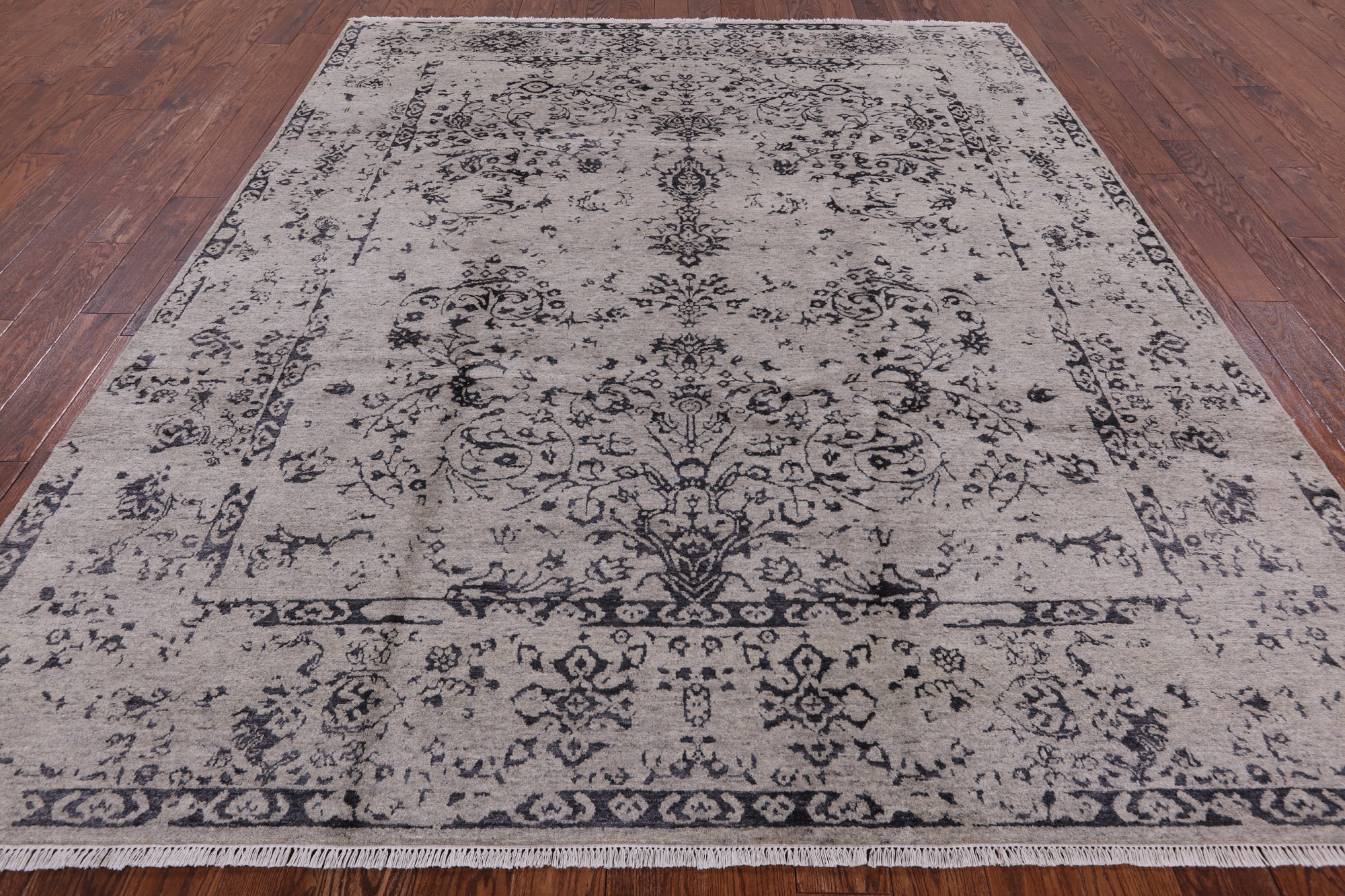 Fine Serapi Hand Knotted Wool & Silk Rug - 8' 1" X 9' 11" - Golden Nile