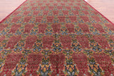 Red William Morris Hand Knotted Wool Area Rug - 11' 11" X 22' 10" - Golden Nile