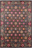 Black William Morris Hand Knotted Area Rug - 12' 0" X 17' 3" - Golden Nile