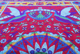 Red Peacock William Morris Hand Knotted Wool Area Rug - 12' 2" X 17' 0" - Golden Nile