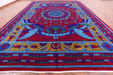 Red Peacock William Morris Hand Knotted Wool Area Rug - 12' 2" X 17' 0" - Golden Nile
