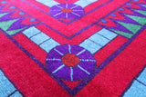 Red Peacock William Morris Hand Knotted Wool Area Rug - 12' 2" X 17' 0" - Golden Nile