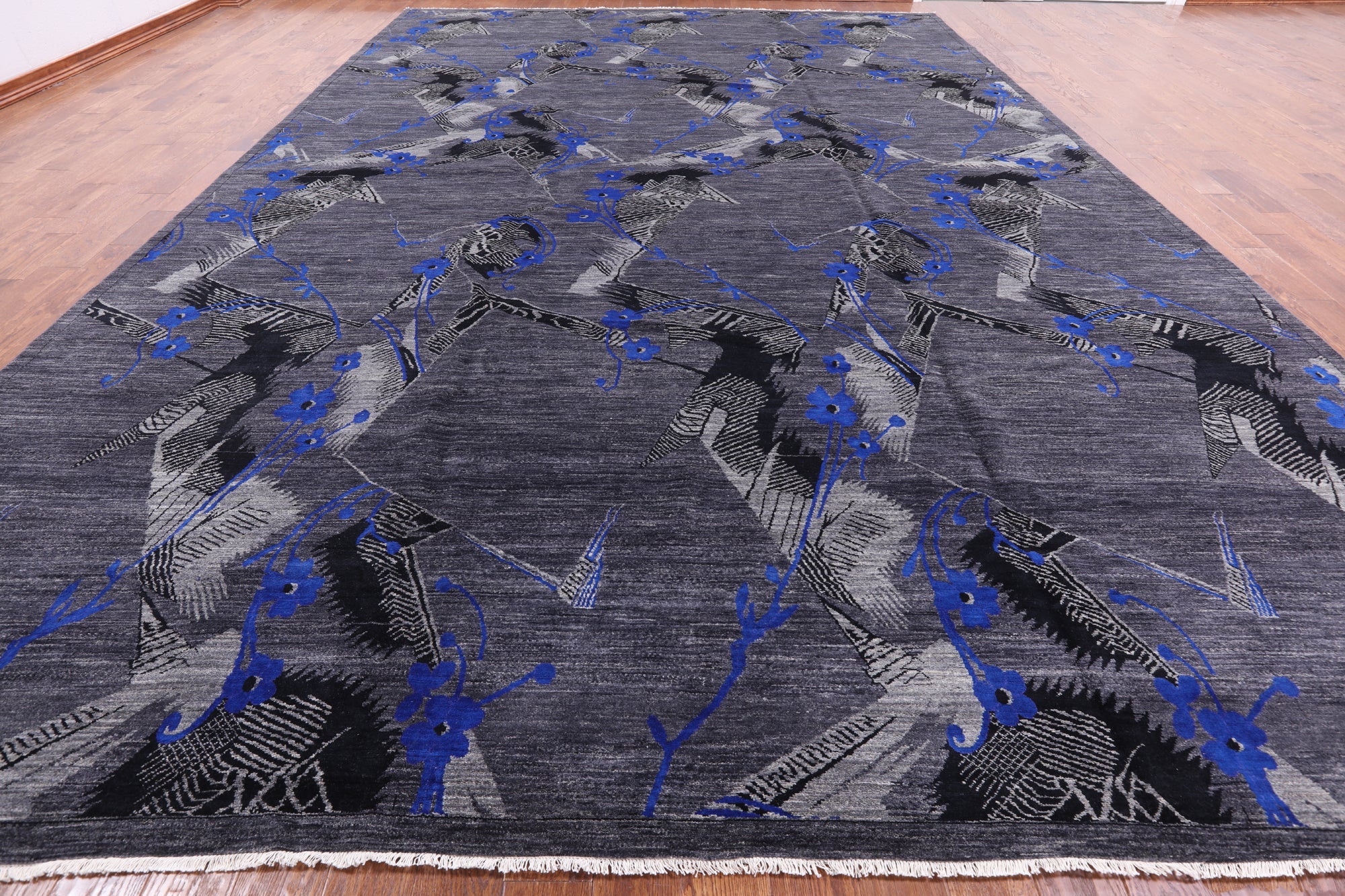 William Morris Hand Knotted Wool Rug - 11' 11" X 18' 0" - Golden Nile