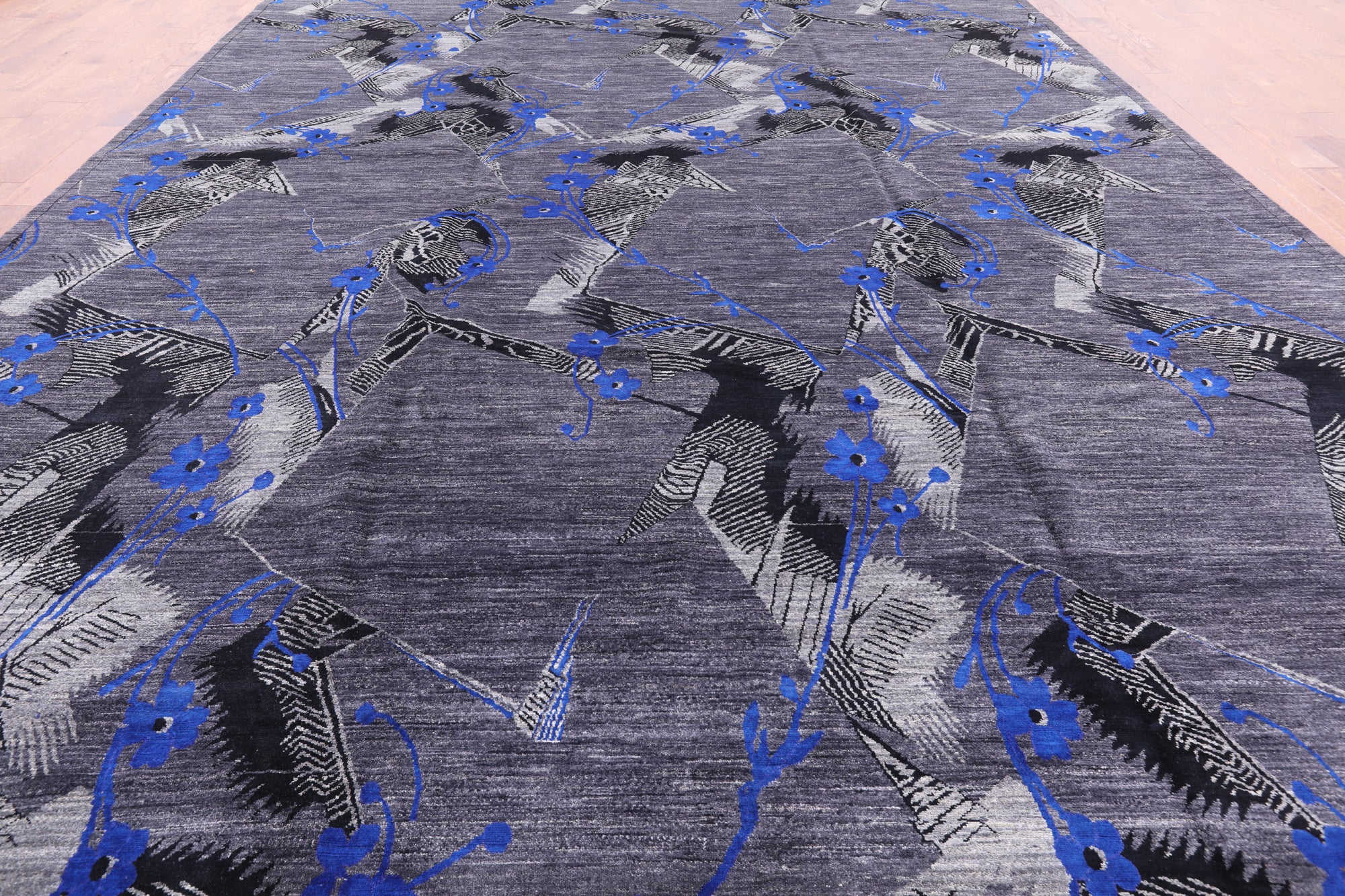 William Morris Hand Knotted Wool Rug - 11' 11" X 18' 0" - Golden Nile