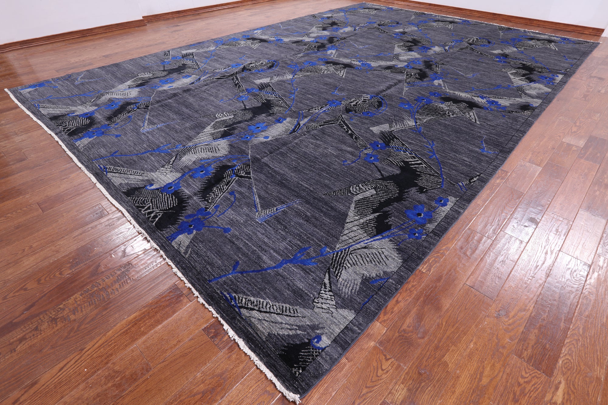 William Morris Hand Knotted Wool Rug - 11' 11" X 18' 0" - Golden Nile