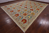 William Morris Hand Knotted Wool Area Rug - 12' 1" X 15' 3" - Golden Nile